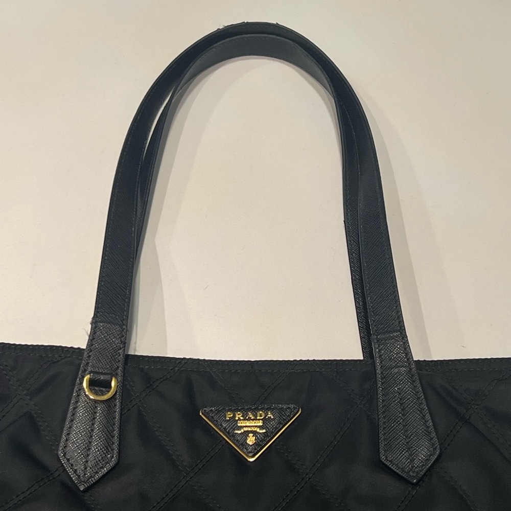 Prada Black Tessuto Impuntu Tote Bag ๐๐ - Picture 8 of 13